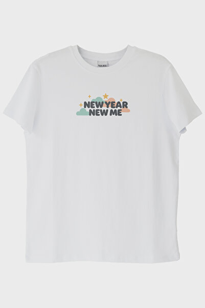 NUUGG تي شيرت أبيض للعام الجديد الجديد