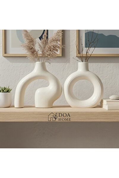 DOAHOMECONCEPT İkili Nordik İskandinav Bohem Tarz Modern Dekoratif Vazo Seti