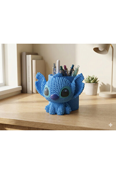 PikselEv Stitch Tasarımlı Kalemlik – Sevimli Masaüstü Organizer | Ev & Çalışm...