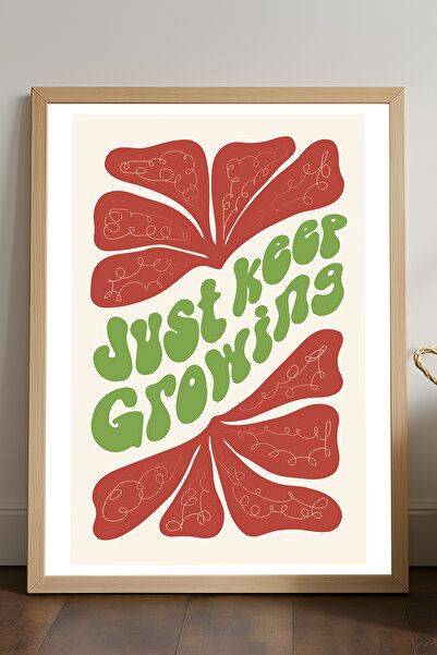 Duvarda Αφίσα με ξύλινο πλαίσιο "Just Keep Growing", Διακοσμητική ζωγραφική τ...