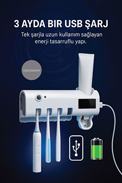 CNGZSHOP Σετ αποστείρωσης οδοντόβουρτσας 4 τεμαχίων – Αυτόματος διανομέας οδο...