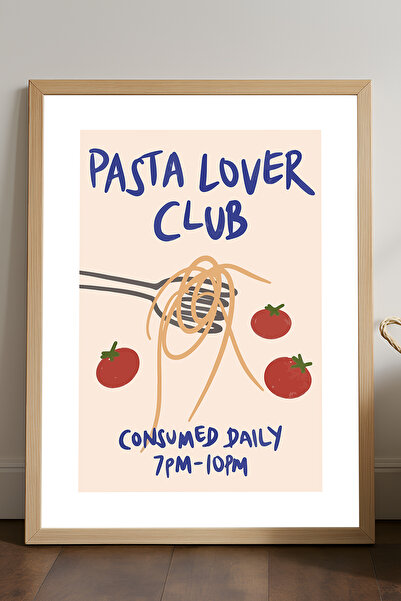 Duvarda Klub ljubitelja paste, poster sa prirodnim drvenim okvirom, dekorativ...