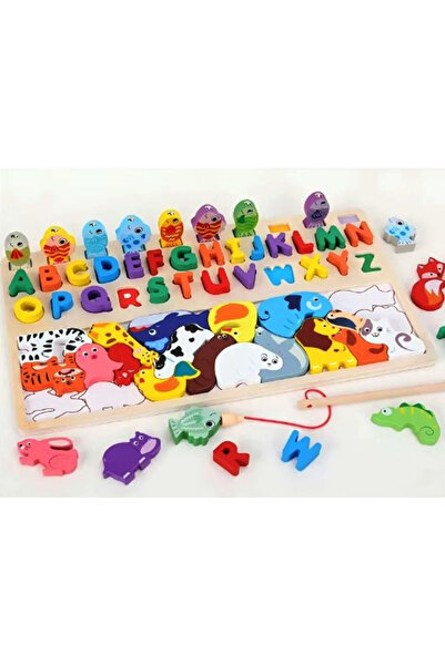 Noname Tablă senzorială Montessori cu animale pentru potrivirea formelor, dezvoltarea abilităților motorii