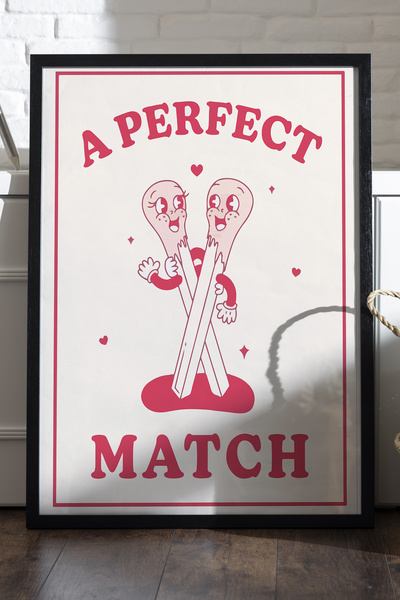 Duvarda Poster perfect cu ramă dublă din lemn natural, pictură decorativă cu ...