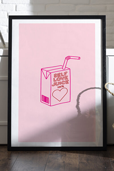 Duvarda Poster cu ramă din lemn natural Self Love Juice, pictură decorativă r...