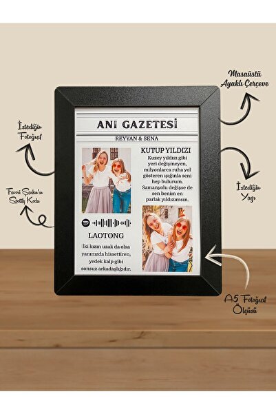 imzatasarım Kişiye Özel Spotify Şarkı Kodlu A5 Anı Gazetesi – Fotoğraflı Ayak...