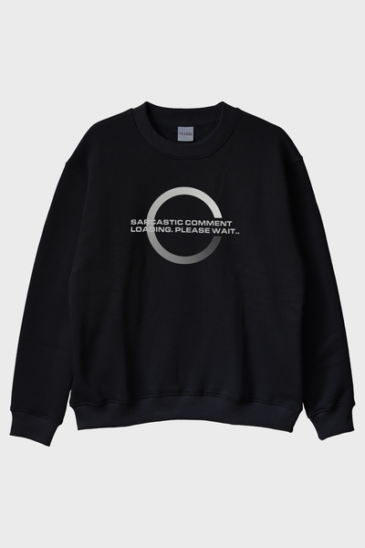 Generic Brand Sarcastic Comment Loading Printed Black Crew Neck Sweatshirt