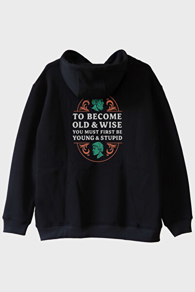 NUUGG To Become Old & Wise Young and Foolish Black Hoodie