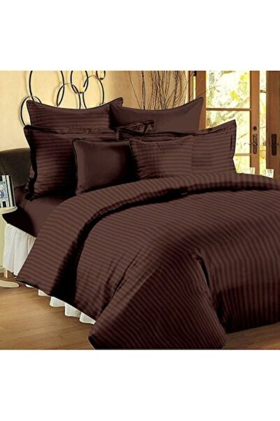 OEM Double bed bedding set, 6 pieces, finet cotton, fitted sheet brown