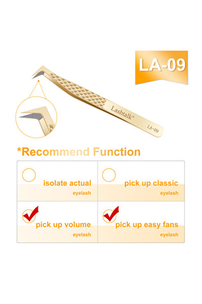 Choice8 ملقط LA-09 لاشتالك ذو طرف ألياف دقيق لتمديد الرموش، بمقبض ماسي مانع ل...