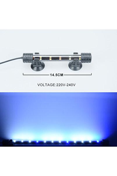 choice2 14CM Blue White 14-58CM Aquarium Light Fish Tank Submersible Light Lamp Waterproof Underwater LED Li