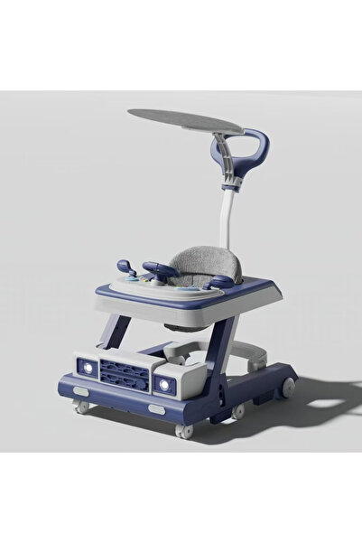 Ominii مشاية أطفال بعجلات، مركز أنشطة قابل للطي 5 في 1 بعجلات صامتة، ارتفاعات...