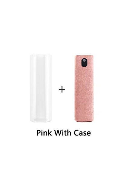 Choice5 بخاخ تنظيف الشاشة 2 في 1 من بينك-كيس - بدون سائل - أداة إزالة الغبار عن شاشة الكمبيوتر والهاتف المحمول