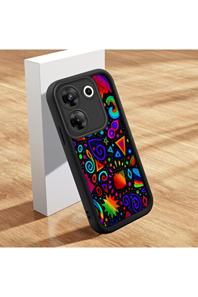 ucuc حافظة هاتف تكنو كامون 20 برو 5G متوافقة مع السيليكون الأسود بنمط الجرافي...