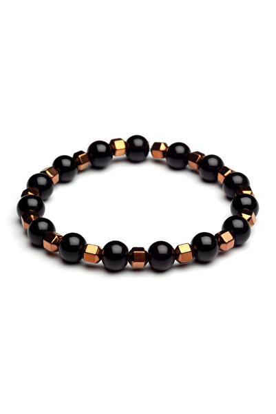 OTTOTESBİH Protection Energy Balance Chakra Bracelet Onyx - Hematite Natural Stone