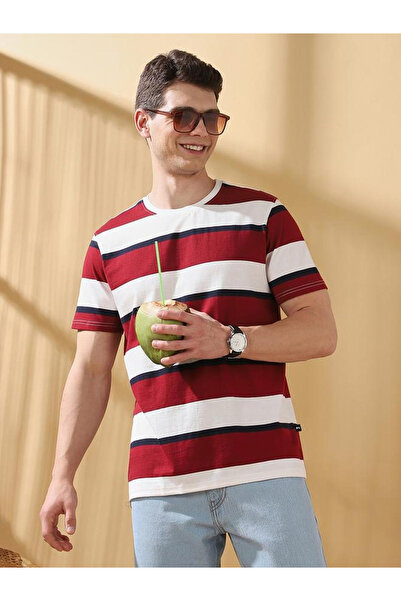 Dennis Lingo By Styli Men Striped Round Neck Cotton T-Shirt