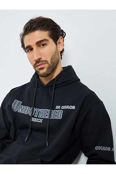 Styli Eco Earth Relaxed Fit Puff Print Fleece Hoodie