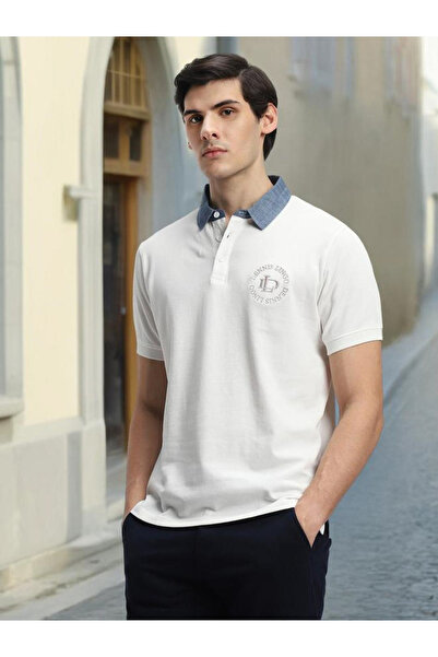 Dennis Lingo By Styli Men White Plain Cotton Polo