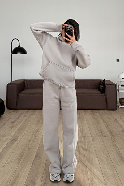 BARLİZ ΓΥΝΑΙΚΕΙΟ Σετ Φόρμας Unisex, Χαλαρό, Μοντέρνο Μοντέλο, Χοντρό, Oversize