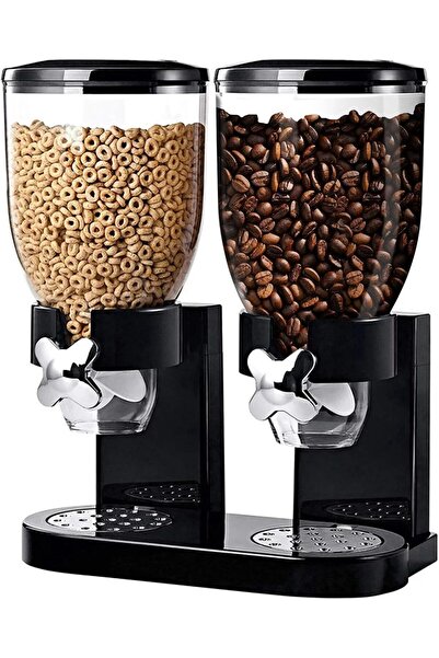 Yuwell YU WELL Dual Food Dispenser, 2L Cereal Dispenser, Black