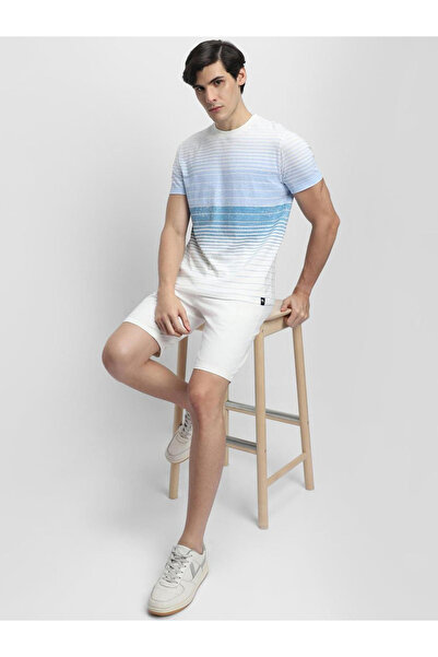 Dennis Lingo By Styli Men White Striped Cotton T-Shirt