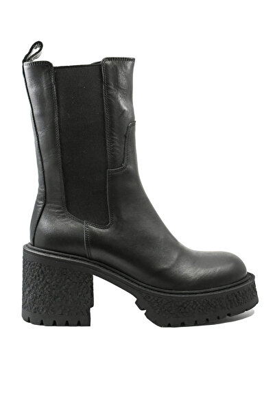 Anna Viotti Women's Chelsea Platform Boots, Black, Genuine Leather (GOR 8330)