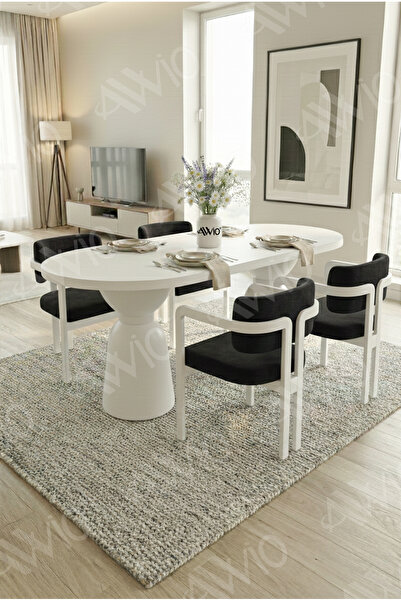 AVVİO Bolivya Serisi Vazo Ayak Bohem 4 'lü Metal Tokyo Demonte Sandalye 80x14...