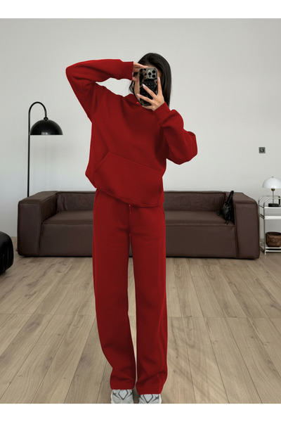 BARLİZ Women's Baggy Unisex Trend Model Thick Oversized Tracksuit Set