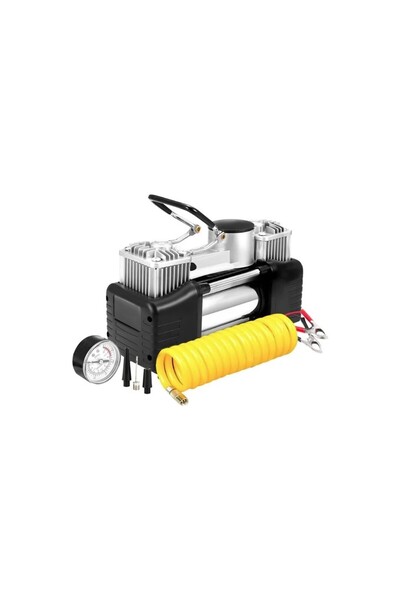 ROBUST BS-8001 Lastik Şişirme Kompresörü Çelik Gövde Çift Piston 12V 150 PSI