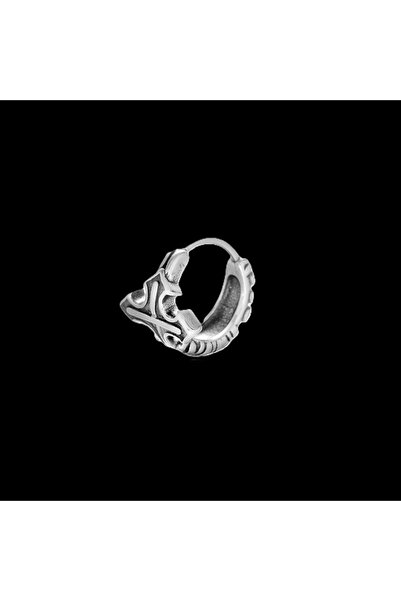 Viking Vintage Haç Sembollü Gotik Desenli Halka Küpe 316L Çelik Unisex Geçirm...
