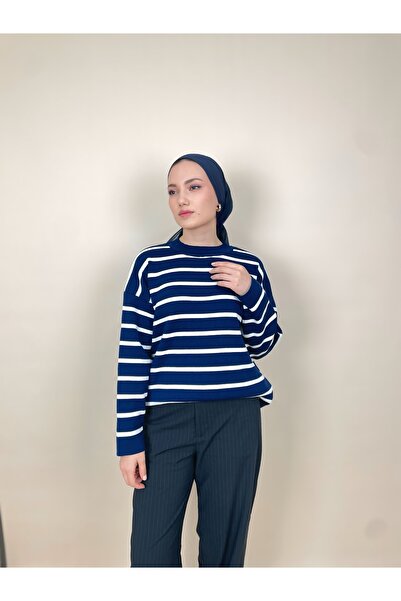 luazul Striped Oversize Knitwear Sweater