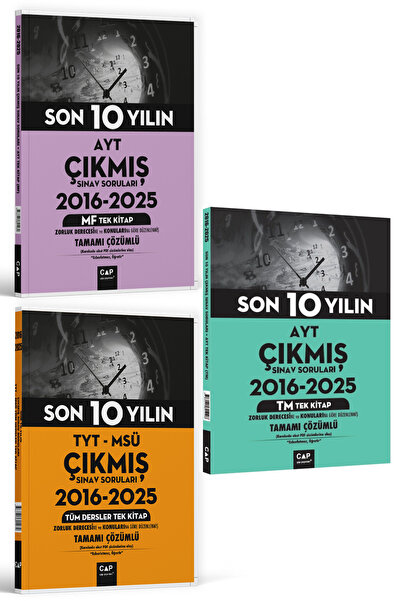 Çap Yayınları TYT MSÜ, AYT MF ve AYT TM Son 10 Yılın Çıkmış Soruları Seti 202...