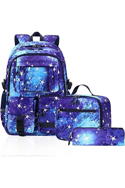 Beauenty Kids School Backpack 3-Piece Set with Lunch Box and Pencil Case, Age...