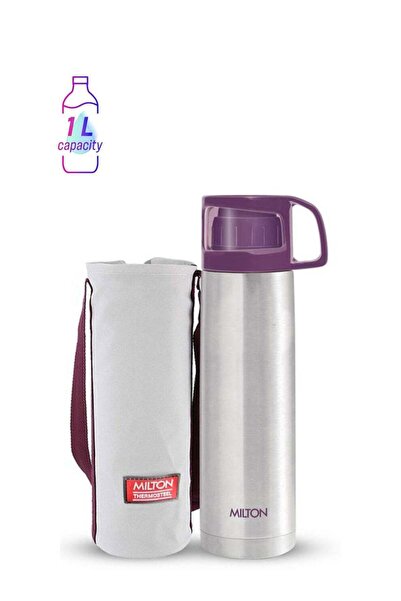 Milton 1000ml Thermosteel Flask with Jacket, Double-Walled Vacuum Insulated - Glassy Purple