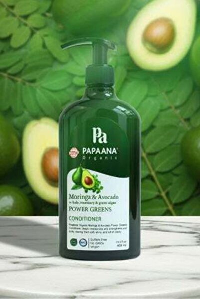 Papaana Organic Moringa & Avocado Power Green Shampoo, Conditioner & Hair Mask Bundle with Shea Butt