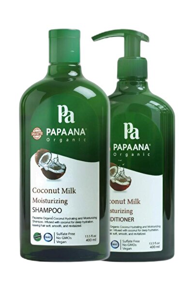 Papaana Organic Coconut Milk Moisturizing Shampoo & Conditioner Bundle – 400ml