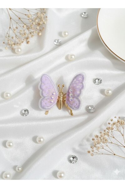 Shiklik Agrafă de păr elegantă, cu model de fluture mobil, decorată cu pietre.