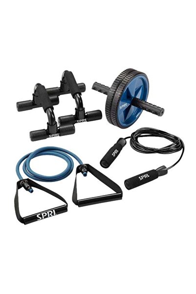 SPRI مجموعة أدوات رياضية منزلية – مقابض يدوية قابلة للتعديل مع عجلة تمارين ال...
