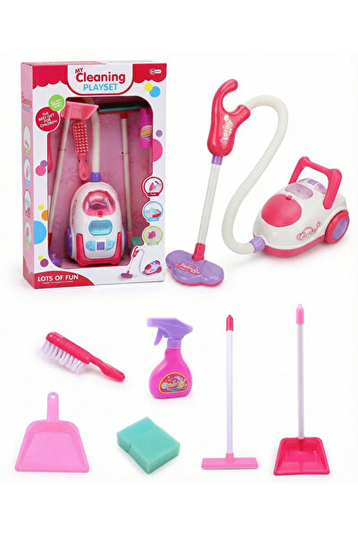 REZZOSS Kids Cleaning Set with Toy Vacuum Cleaner Lights-Sounds 8-Pcs Pretend...