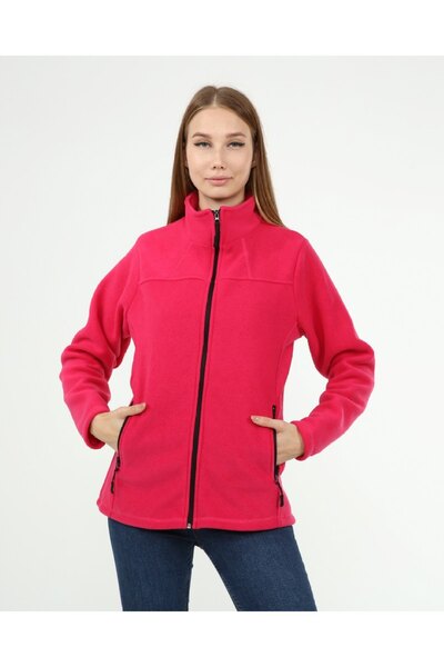 VEGA PORT Mock Neck Pack Women's Red Fleece with Full-Length Zipper