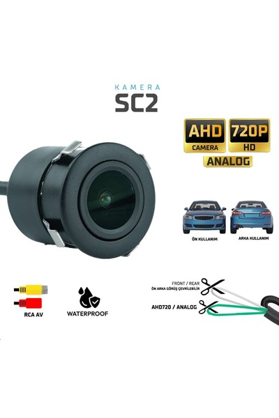 SIEGEN Sentinel SC2 AHD 720P Araç Ön/Arka Görüş Kamerası (Su Geçirmez – Mini ...