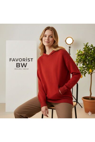 BW Bravely Wear Hanorac simplu cu glugă pentru femei