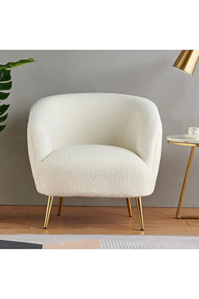 homejoyz كرسي نيمبوس المريح من قماش البوكليه والخشب السويدي - 80 × 80 × 75 سم