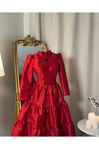 vanus fashion 5712 - فستان ميدي فاخر بلمعة جميلة