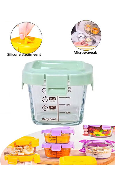 Generic برطمانات زجاجية لتخزين طعام الأطفال مع أغطية، قابلة لإعادة الاستخدام،...