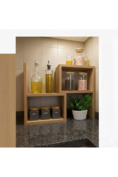 Darga Wood Shop Ayarlanabilir Çok Amaçlı Tezgâh Üstü Raf Baharatlık & Bardakl...
