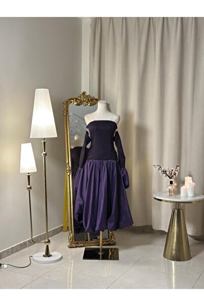 vanus fashion فستان أرجواني بتصميم عصري 5489