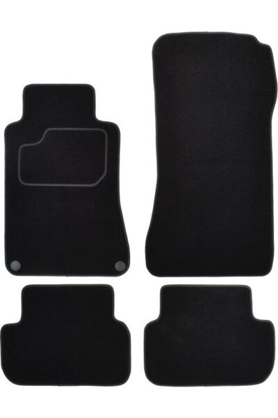 Mammoth Set covorase 4 buc, fata/spate, velur negru, potrivit MERCEDES CLK (C...