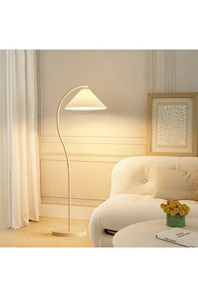 Noon East Modern Standing Floor Lamp for Living Room, Bedroom, or Office – White