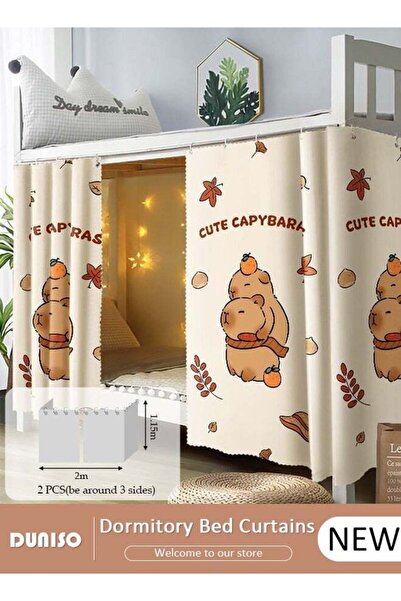 DOMEET Blackout Bottom Bunk Bed Curtains Dormitory Lightproof Privacy Cover 2...